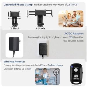 Ring light (adjustable lighting and tripod height)
